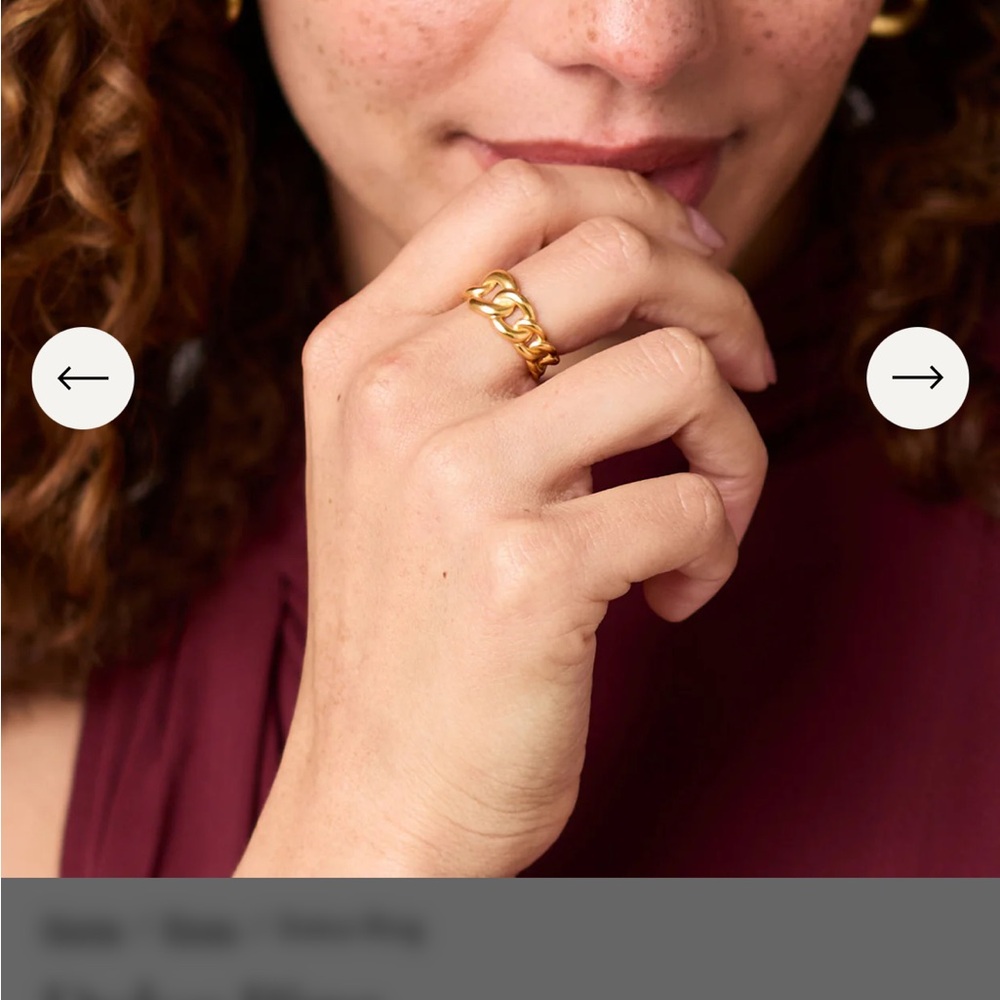 Julie Vos Gold  Dolce Chain Link Ring - Picture 2 of 3